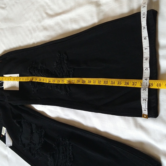 S.O.N.G Black Distressed Wide Leg Jeans - Picture 8 of 14